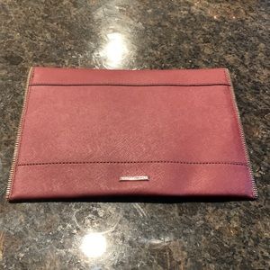 Rebecca Minkoff leather clutch in deep burgundy